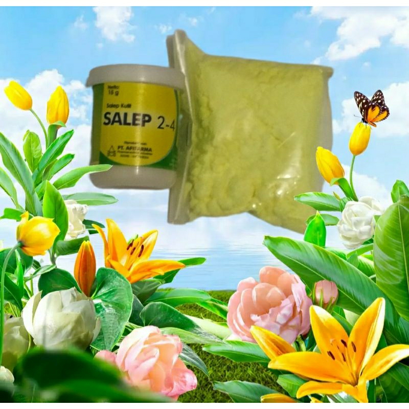 salep 2-4 afifarma + belerang sulfur bubuk obat anti jamur panu jerawat punggung scabies gatal selan