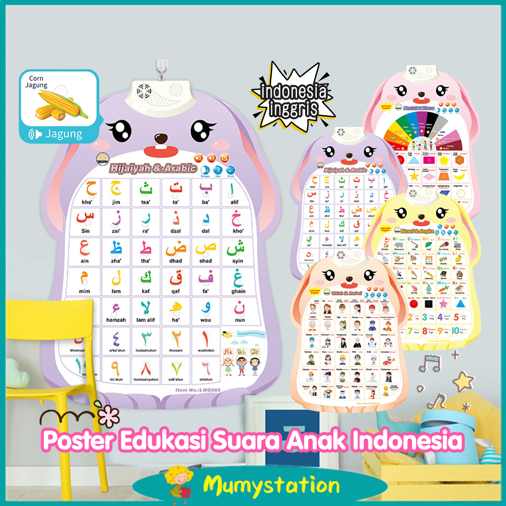 Mumystation Poster Dinding Edukasi Suara Anak Indonesia Dan Inggris