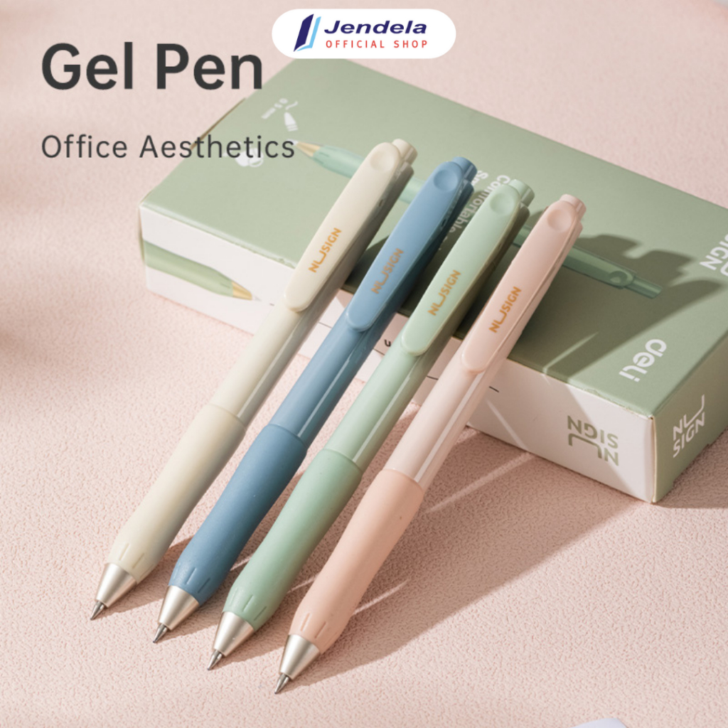 

Bolpoin GelPen Deli Pulpen Gel Cetak 0.5 mm Nusign Retracable Tinta Hitam Biru Body Pastel Bolpoin Fancy Lucu ATK ENS576