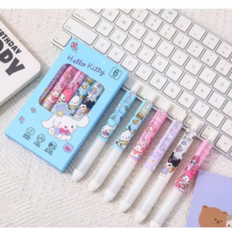 

SET 6PCS PULPEN GEL 0.5MM MEKANIK LUCU PEN MURAH LUCU AESTHETIC BERKUALITAS PENA GEL MEKANIK