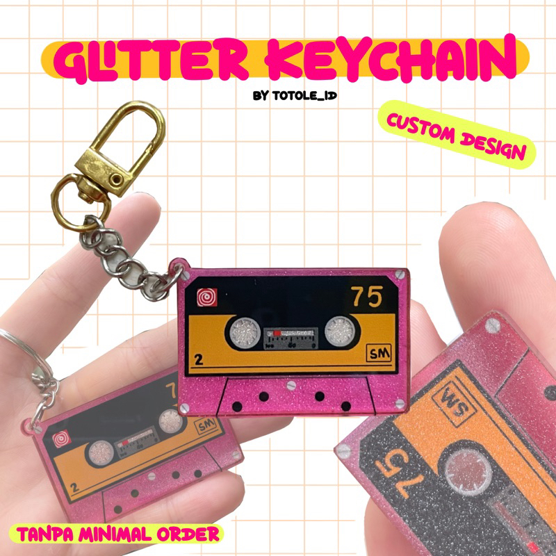 glitter keychain / akrilik laminasi glitter