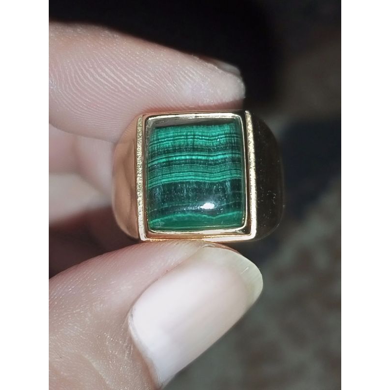 Natural Batu Bulu Merak Malachite