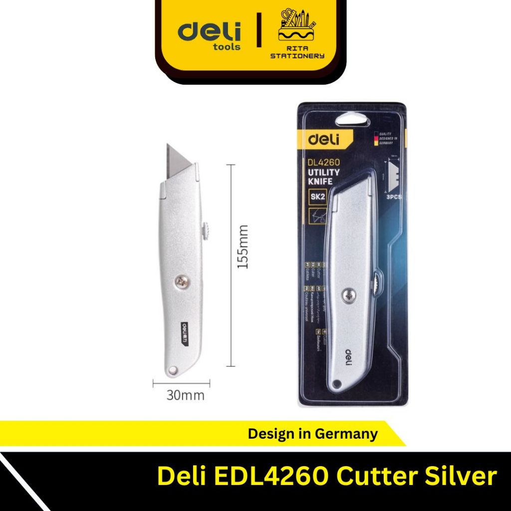 

Deli Cutter Silver alumunium - Cutter kuat DL4260