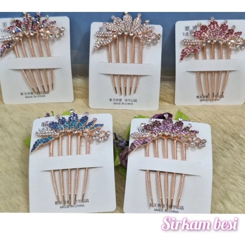 SIRKAM BESI CAKAR/SIRKAM HIASAN RAMBUT KOREA SANGGUL - EMAS