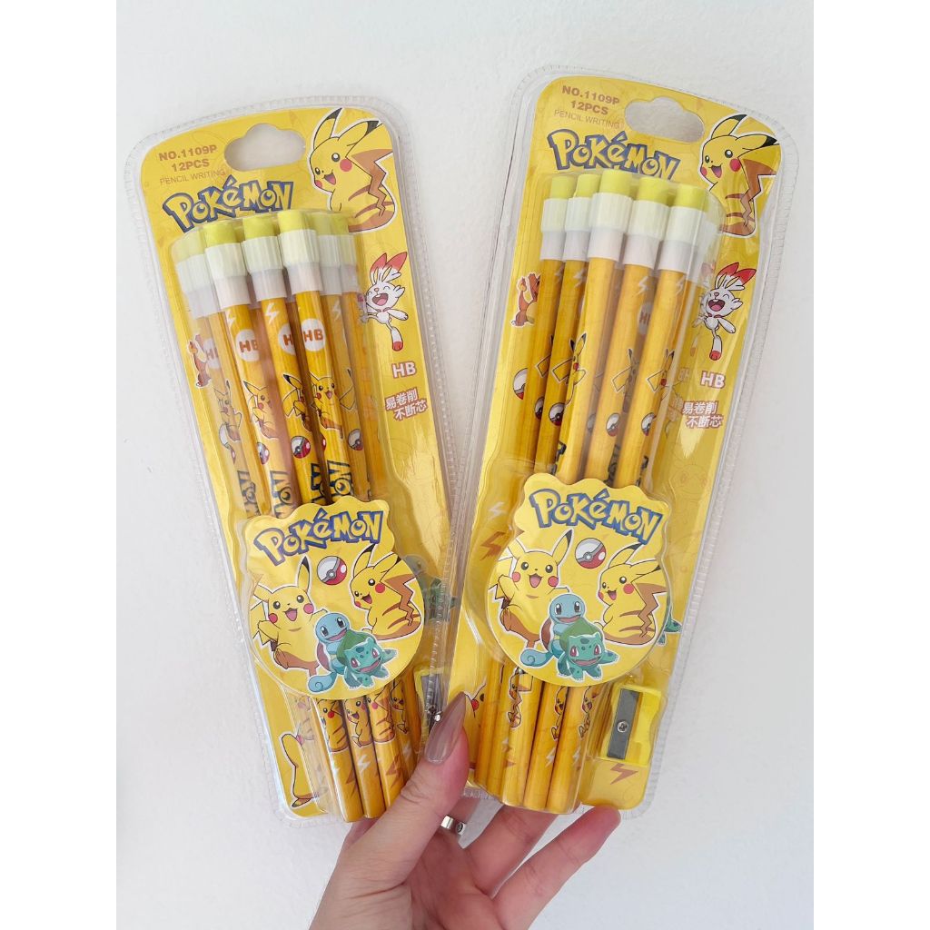 

D3W! PAKET KOMBO Penggaris Air PIKACHU + Pensil Isi 12 PCS PIKACHU untuk Anak Cowok Lucu/ Alat Tulis