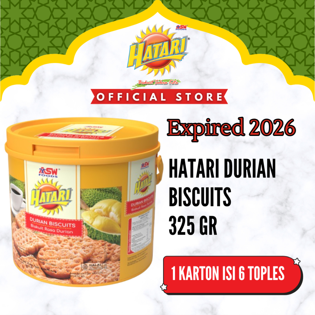 

Hatari Assorted Durian Biscuits 325 gr ( 6 Pcs ) - Karton