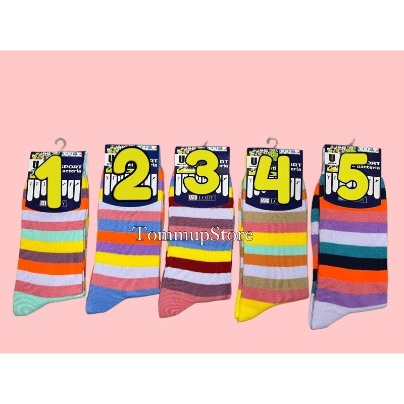 (6PASANG)Kaos kaki pelangi sebetis/kaos kaki pelangi pendek