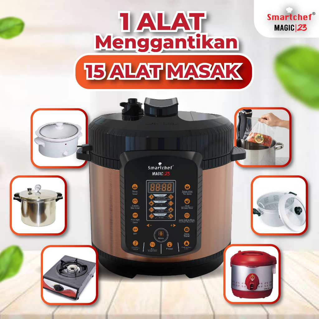 Smart Chef Low Carbo Rice Cooker Presto Listrik  Multicooker Slow Cooker Pelunak Tulang Ayam Bandeng