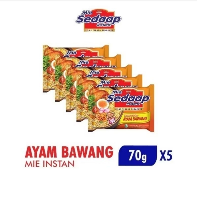 

Mie sedap ayam bawang 70gr isi 5bungkus mie instan kuah