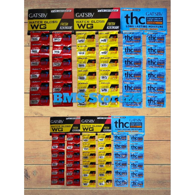 Gatsby Sachet - Gatsby Renceng - Gatsby Minyak Rambut 1 Pack Isi 24 Pcs ( 48 Sachet )