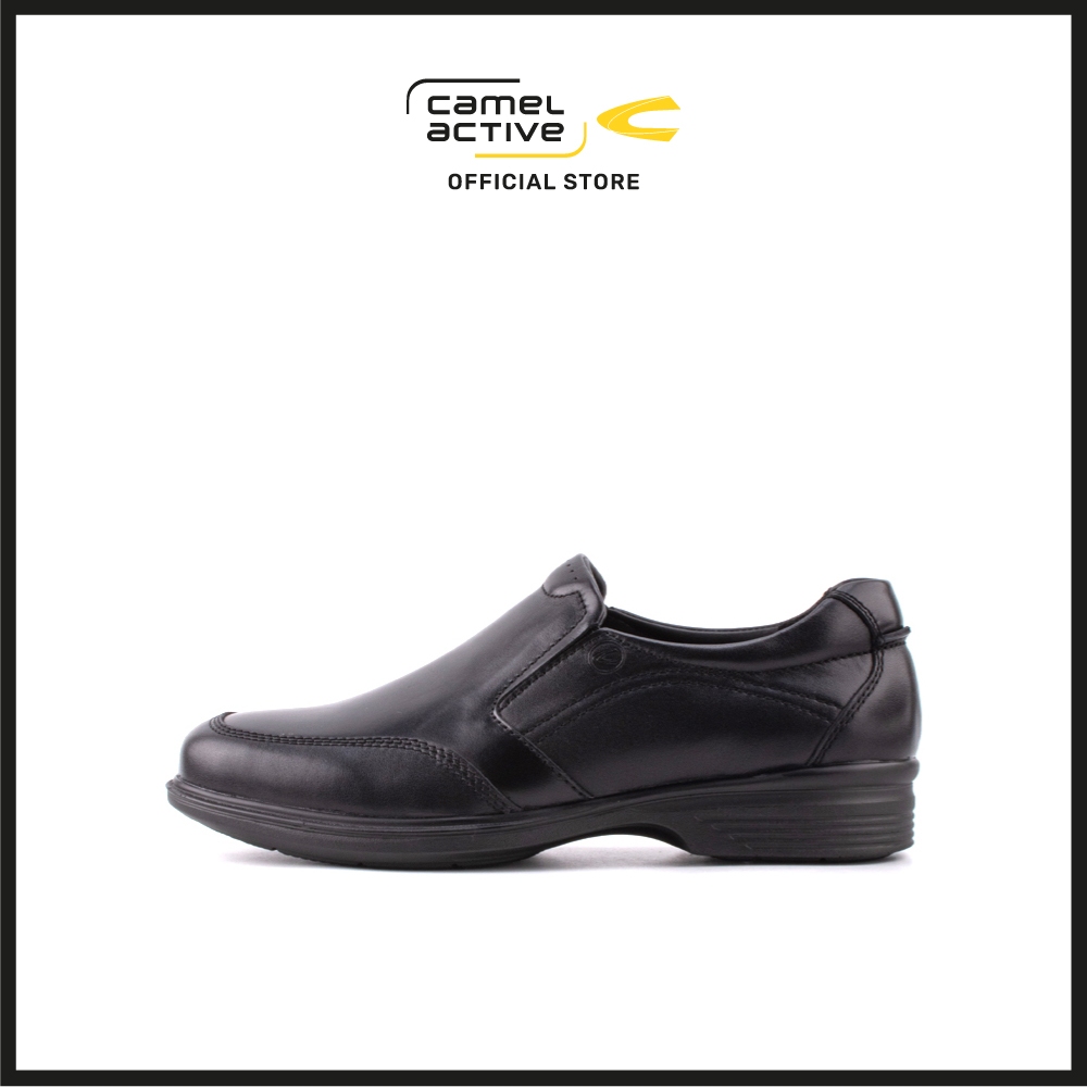 camel active ARGOS Black Leather Elegant Slip On Formal Shoes 802402-BE1SV-1