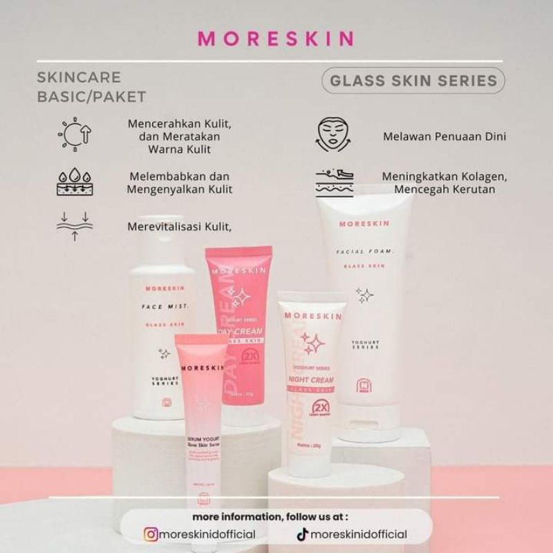 Moreskin Glass Skin Day & Night Cream/Krim Siang/Krim Malam/glaskin/moreskin glaskin