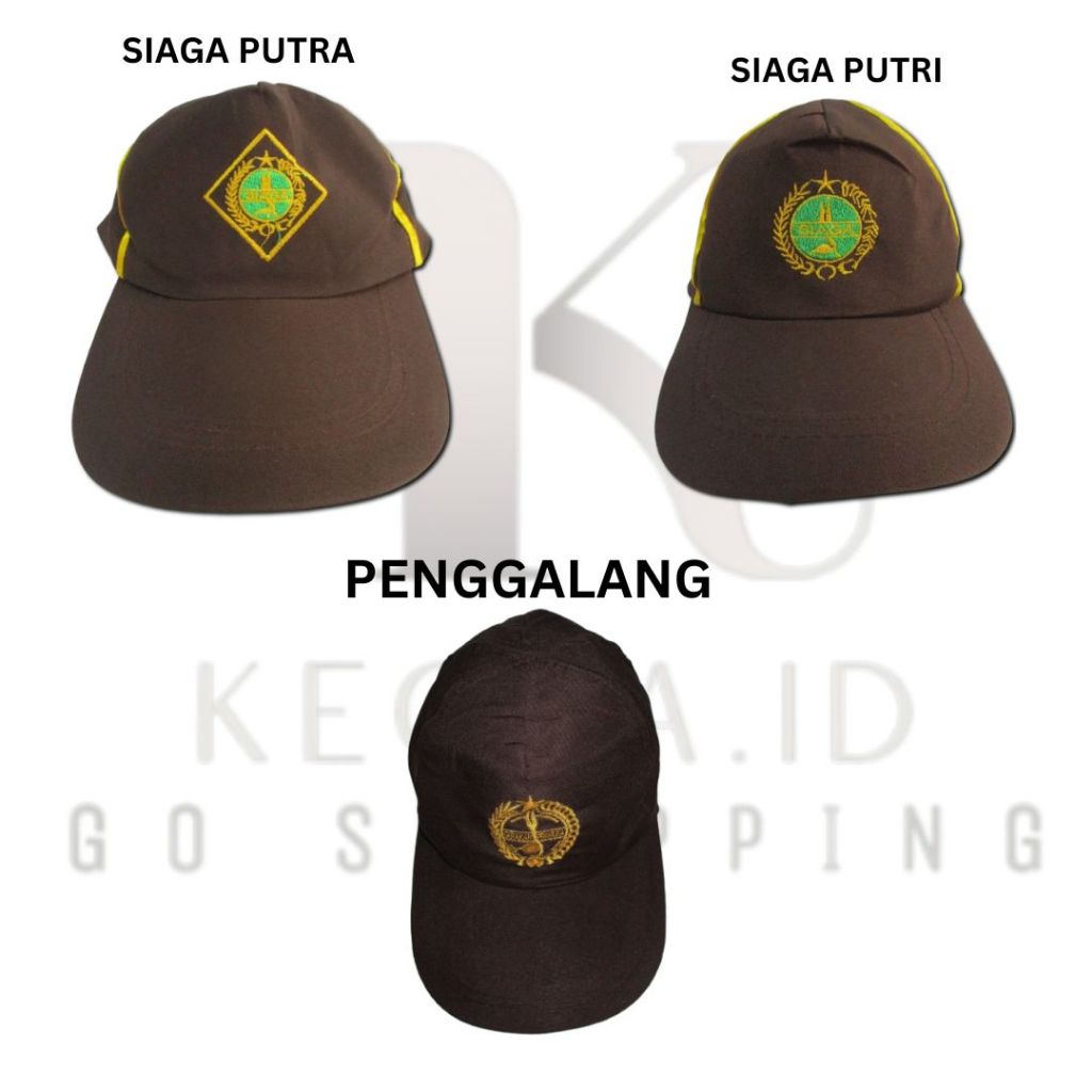 TOPI PRAMUKA / TOPI PRAMUKA SIAGA PUTRA PUTRI BORDIR / TOPI PRAMUKA PENGGALANG BORDIR