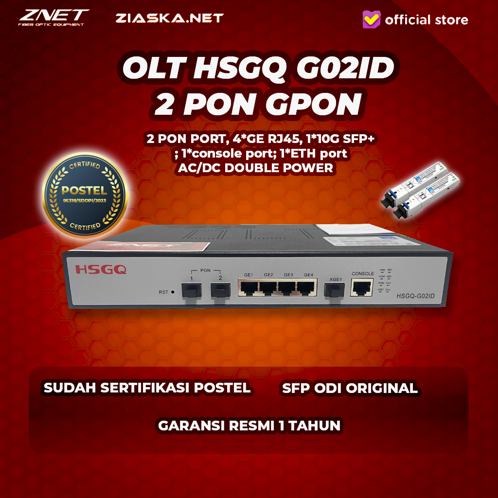 OLT HSGQ 2 Port GPON Mini OLT G02ID INCLUDE SFP 7DB