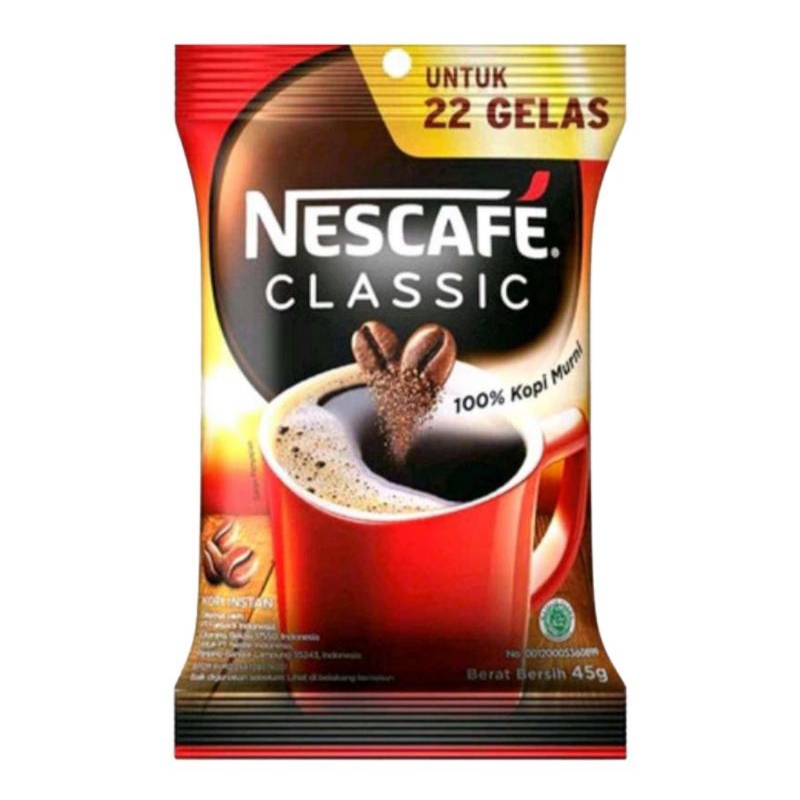 

Kopi Nescafe Classic Kopi Bubuk Bag 45g