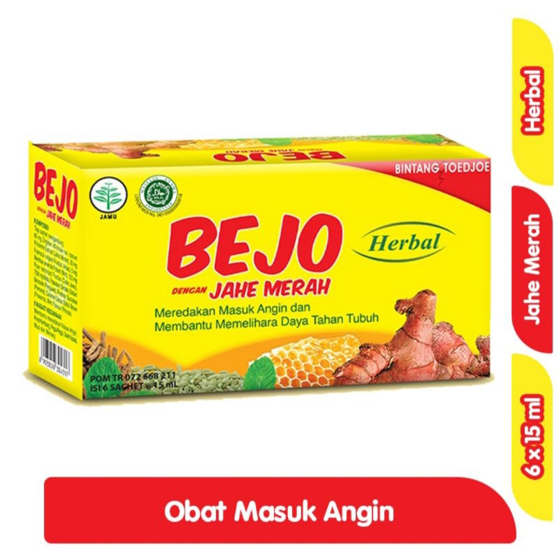 

BEJO Obat Herbal Masuk Angin Jahe Merah 6 x 15 ml