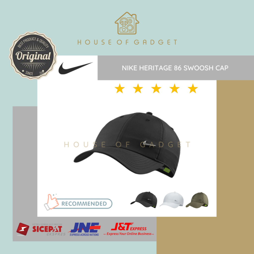 ORIGINAL Nike Heritage 86 Swoosh Cap Topi Gym Golf Tennis Drifit