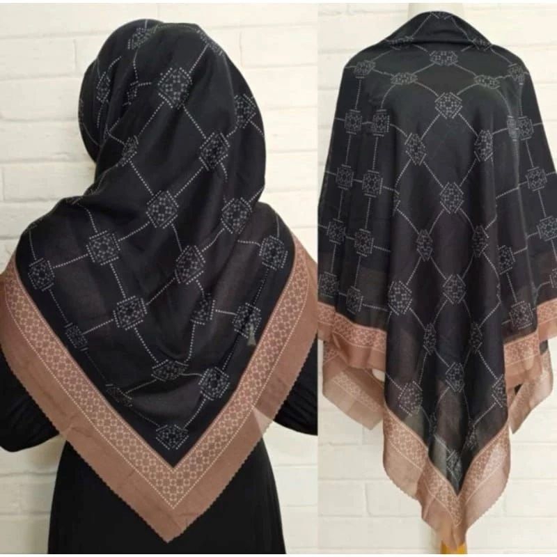 HIJAB VOAL SEGI EMPAT MOTIF LUNA JUMBO UK 130 X130 / JILBAB SEGI EMPAT MOTIF PREMIUM PRINTING