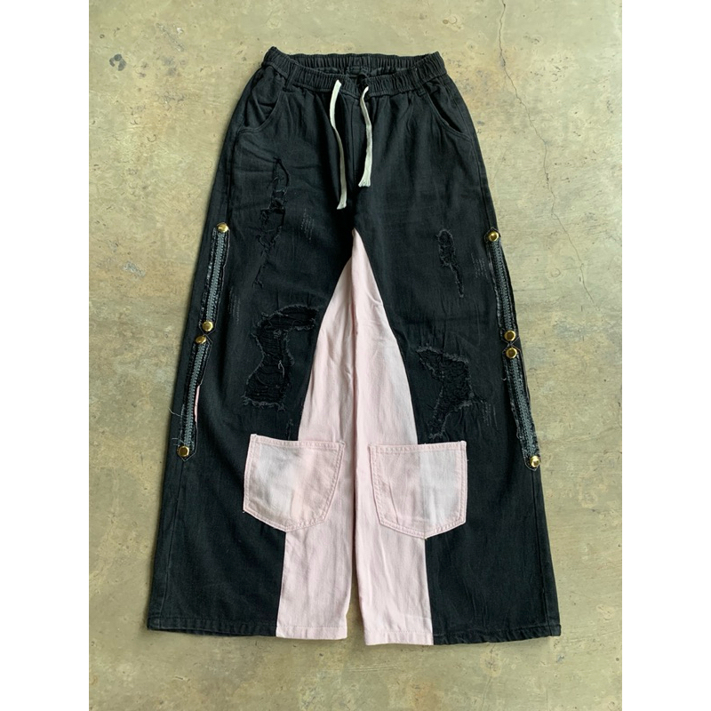 Reworked Distressed Baggy Jeans