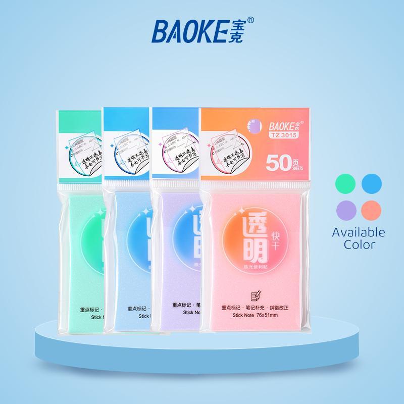 

Sticky Notes Transparan Baoke Memo Tempel 76x51mm Waterproof Perekat Mini TZ3015