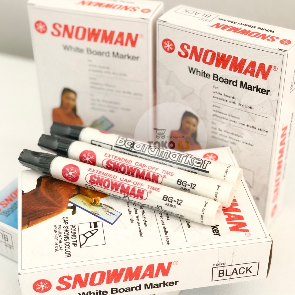 

LUSIN ISI 12PCS SPIDOL PAPAN TULIS BG12 SNOWMAN HITAM