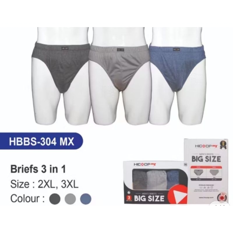 CELANA DALAM PRIA JUMBO BIG SIZE ISI 3PCS 2XL 3XL HICOOP