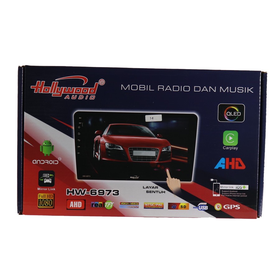 Hollywood Audio HW-6973 RAM 2+32 // Pemutar Multimedia Tampilan Layer Sentuh LCD 9"