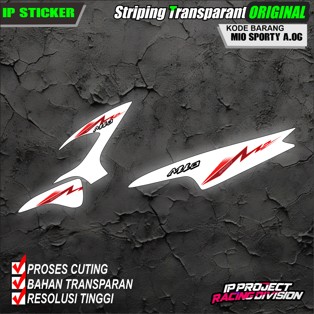 (COD) STIKER STRIPING ORIGINAL MOTOR YAMAHA MIO SPORTY TAHUN 2011 DESAIN HOLOGRAM TRANSPARAN