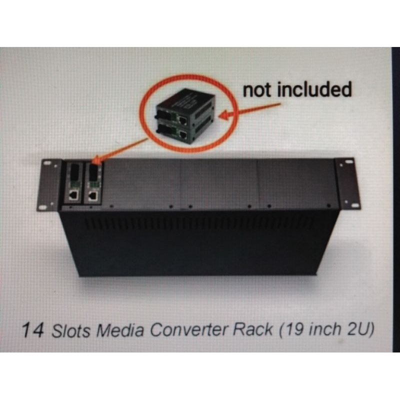 Mount Rack Media Converter HTB 2U 14 Slot Dua Power Supply Good Quality