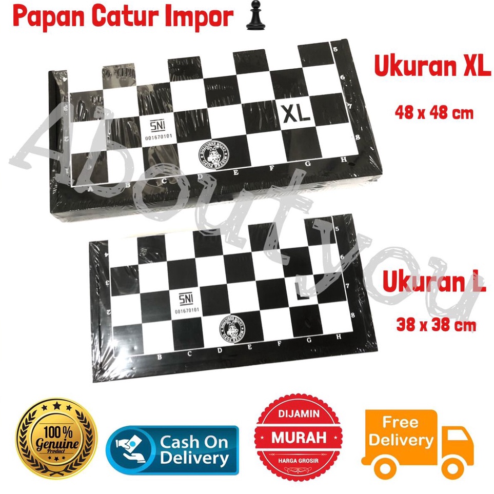 Papan CATUR Plastik Lipat Chess Board Catur Impor SNI Besar Murah