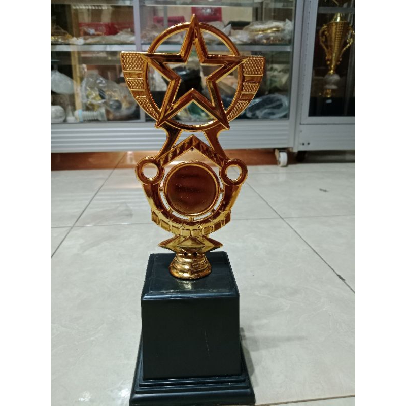 Trophy/ piala emas, piala sekolah, piala pramuka, tatakan plastik tinggi 30cm