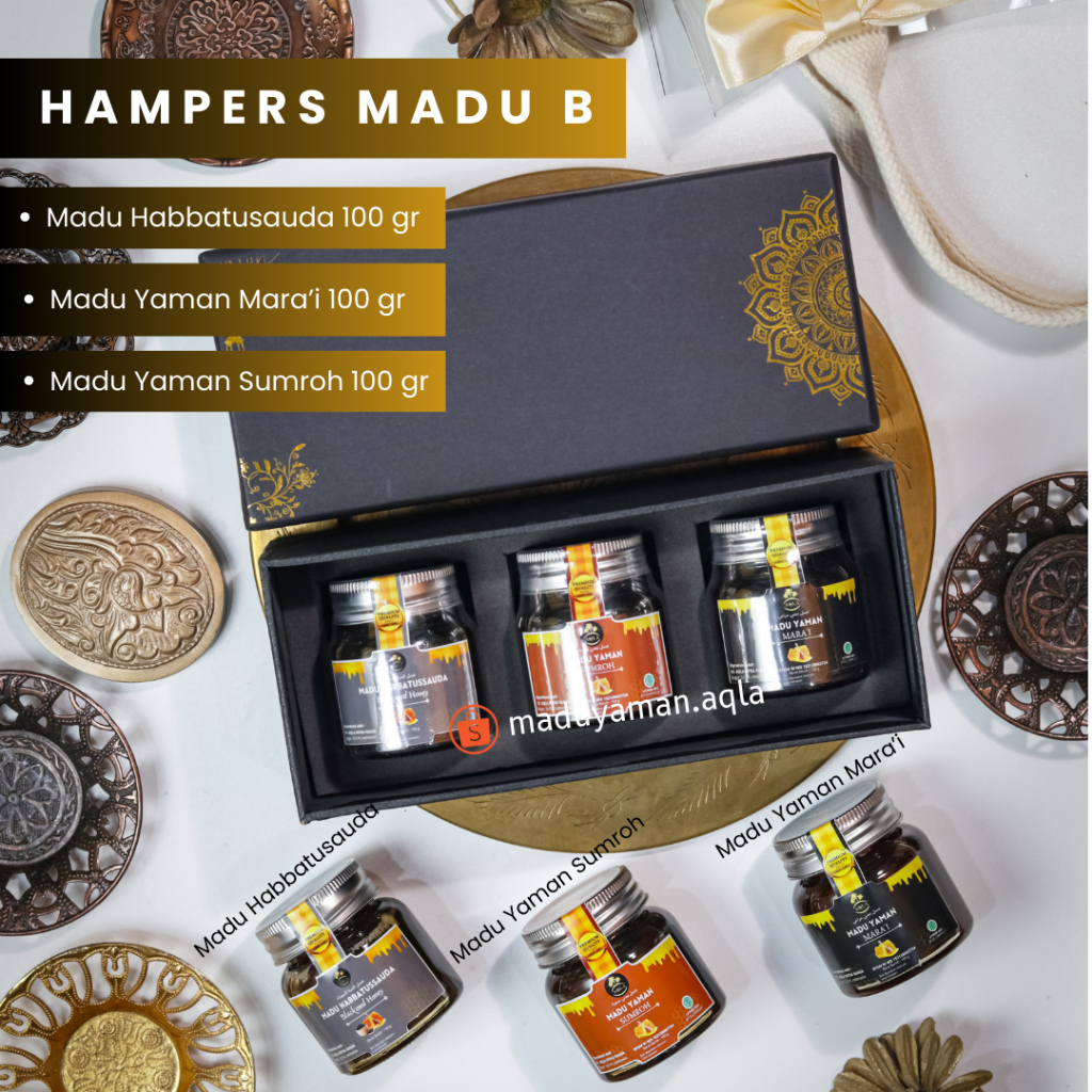 

Hampers Madu Yaman AQLA Isi 3 Jenis Madu 100gr Hampers Lebaran Set Lebaran Hampers Ramadhan Set Ramadhan Hampers Idul Fitri Gift Box Madu Kado Hadiah Hampers Sehat AQLA Madu Yaman AQLA