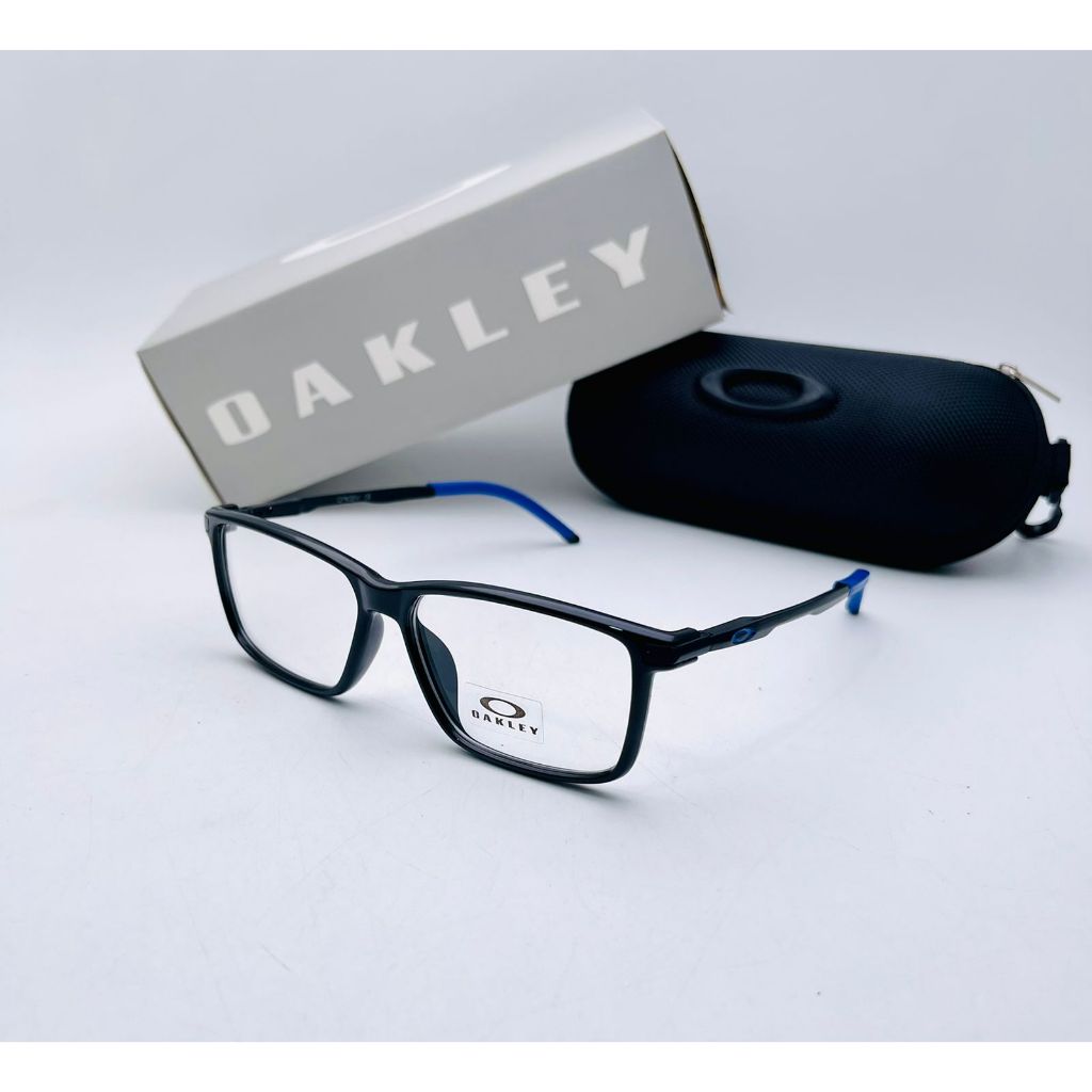KACAMATA NEW FREM OAKLEY CONDUCTOR 0,3 1811 LENSA BENING FRAME BIRU HITAM ELEGANT