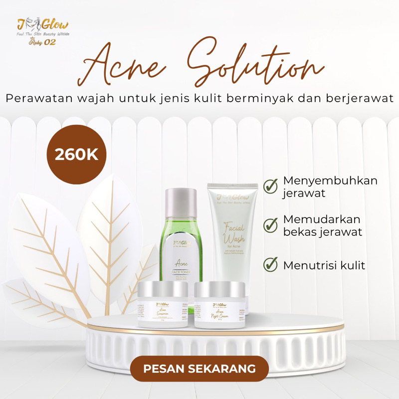 JGLOW SKINCARE PAKET ACNE SOLUTION,JGLOW PAKET WAJAH,JGLOW ORIGINAL SKINCARE BPOM & HALAL
