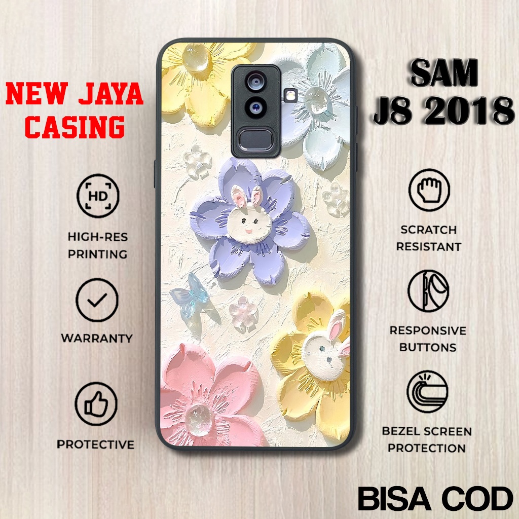 Case Samsung J8 2018 Terbaru Bunga Lucu Casing Samsung J8 2018 Hardcase Softcase Glossy Terlaris