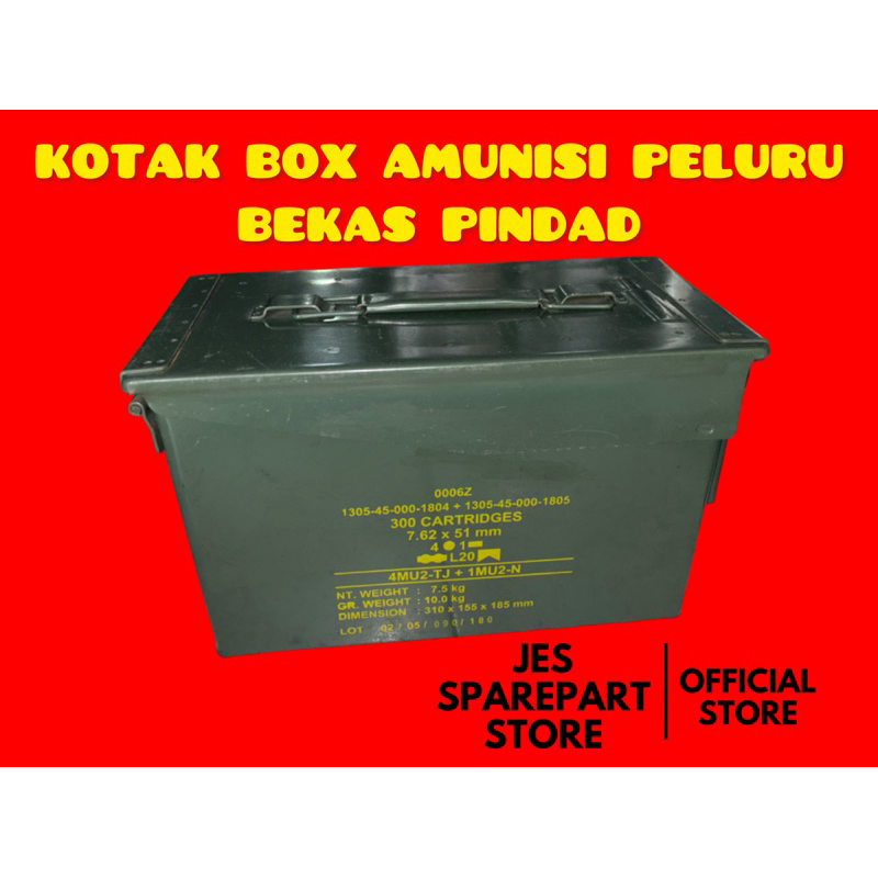 KOTAK BOX AMUNISI PELURU BEKAS PINDAD