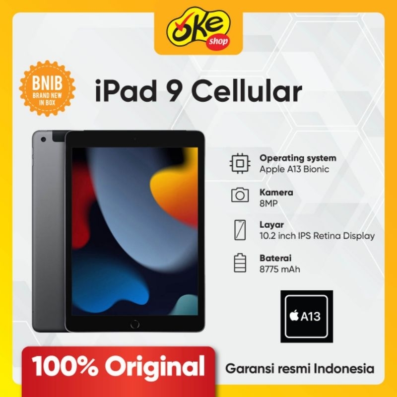 ipad 9 Cellular - Garansi Resmi Ibox