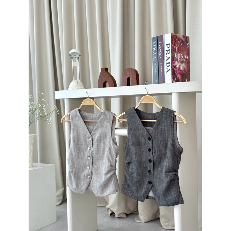 Claire set / set wanita / set celana wanita / atasan vest wanita