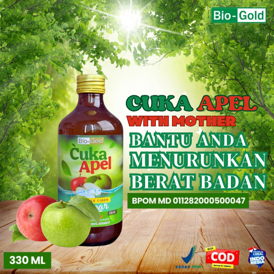 

Bio Gold Cuka Apel With Mother 330ml –Apple Cider Vinegar Meningkatkan Daya Tahan Tubuh , Menurunkan Berat Badan