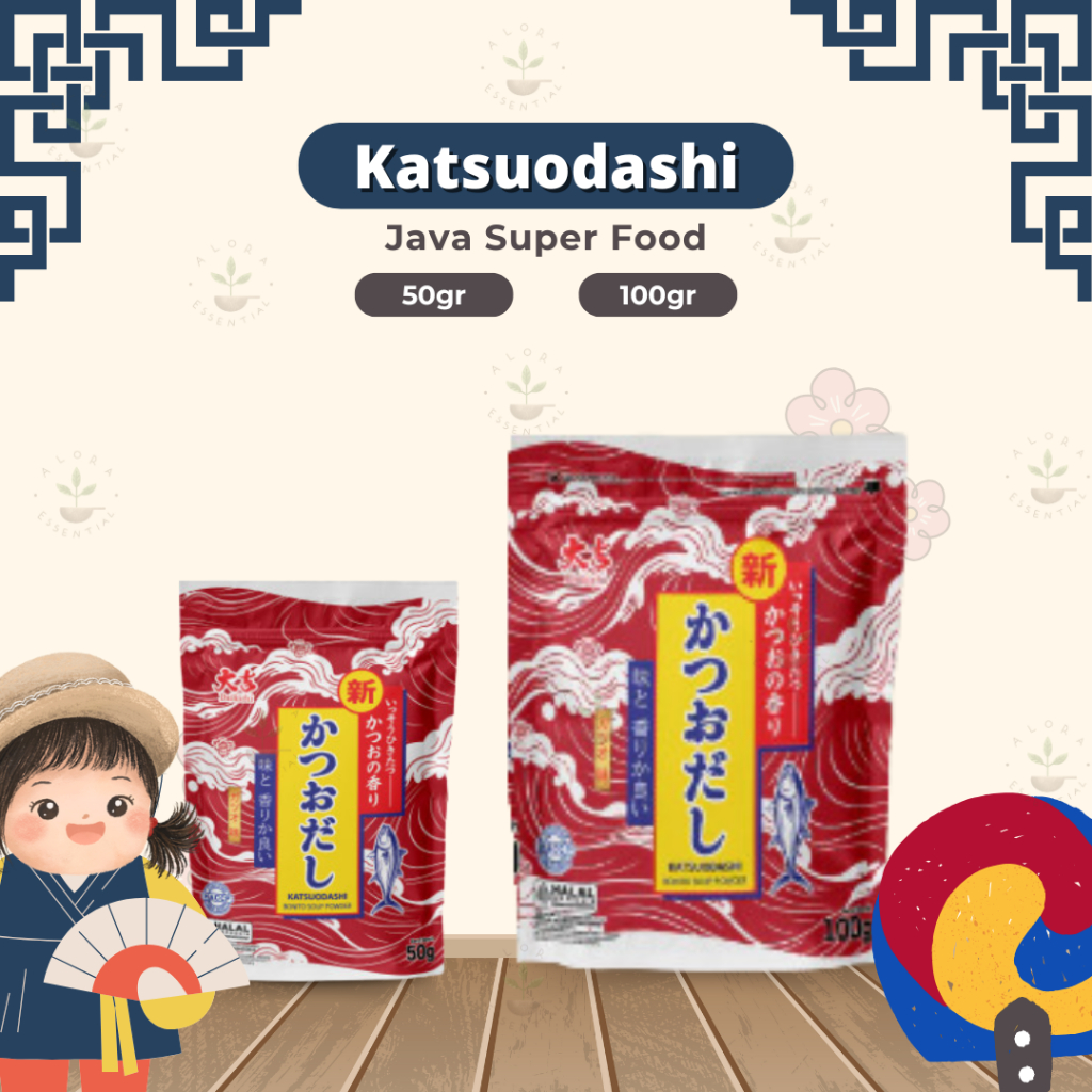 

JAVA Daikichi Katsuodashi Bonito Soup Powder - Hondashi - Bubuk Ikan Bonito Kering - Bubuk Katsuoboshi - Java Katsuo Dashi Halal