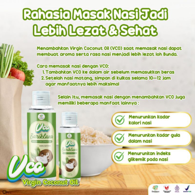 

VCO/100ML Virgin Coconut Oil Bariklana (Vco Bariklana)
