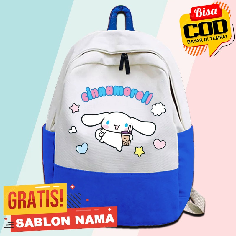 TAS RANSEL TAS SEKOLAH ANAK MOTIF CINNAMOROL X CHATIME BOBA