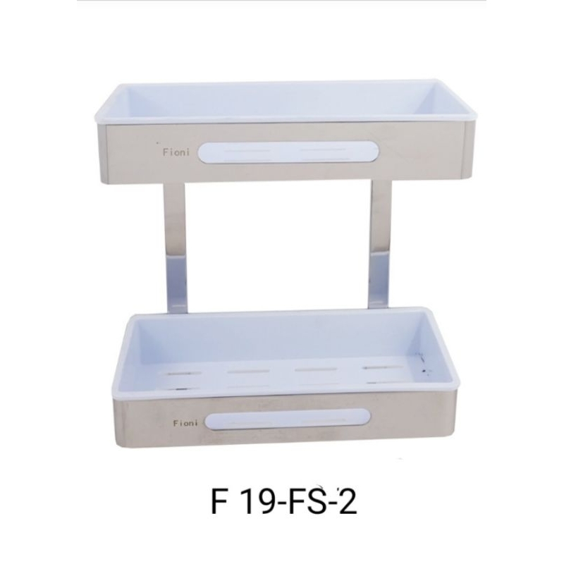 Rak serbaguna / rak sabun botol / rak gantung 2 tingkat bahan stainless Fiorentino