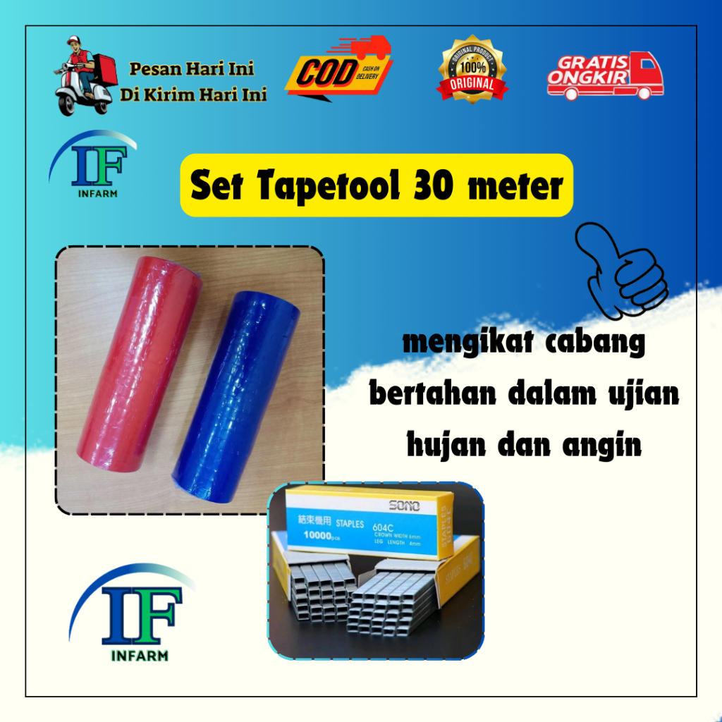 

Tapetool Tali Tapetool Tape Refill Paket 60 Roll + 1 Kotak Staples INNFARM