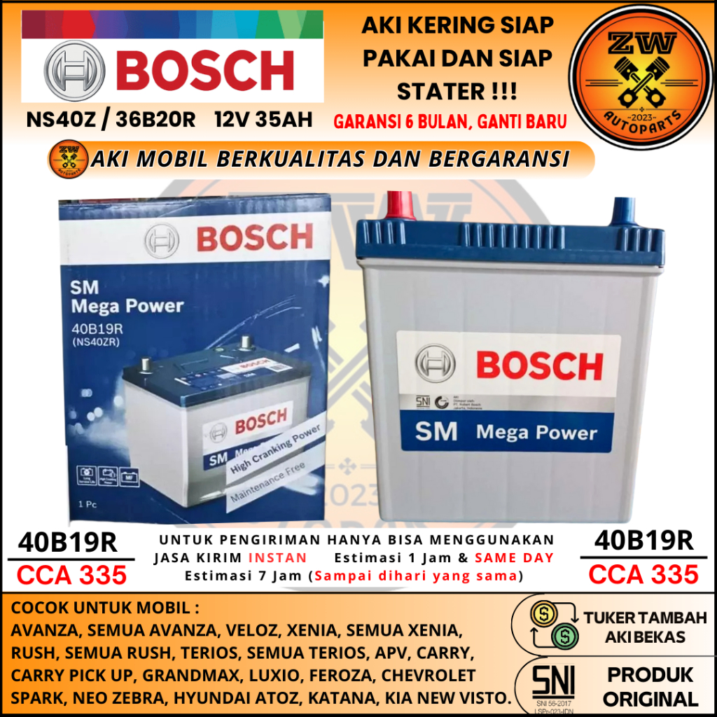 AKI MOBIL GRANDMAX, CARRY PICK UP NS40Z / 40B19R BOSCH MF AKI KERING 35AH