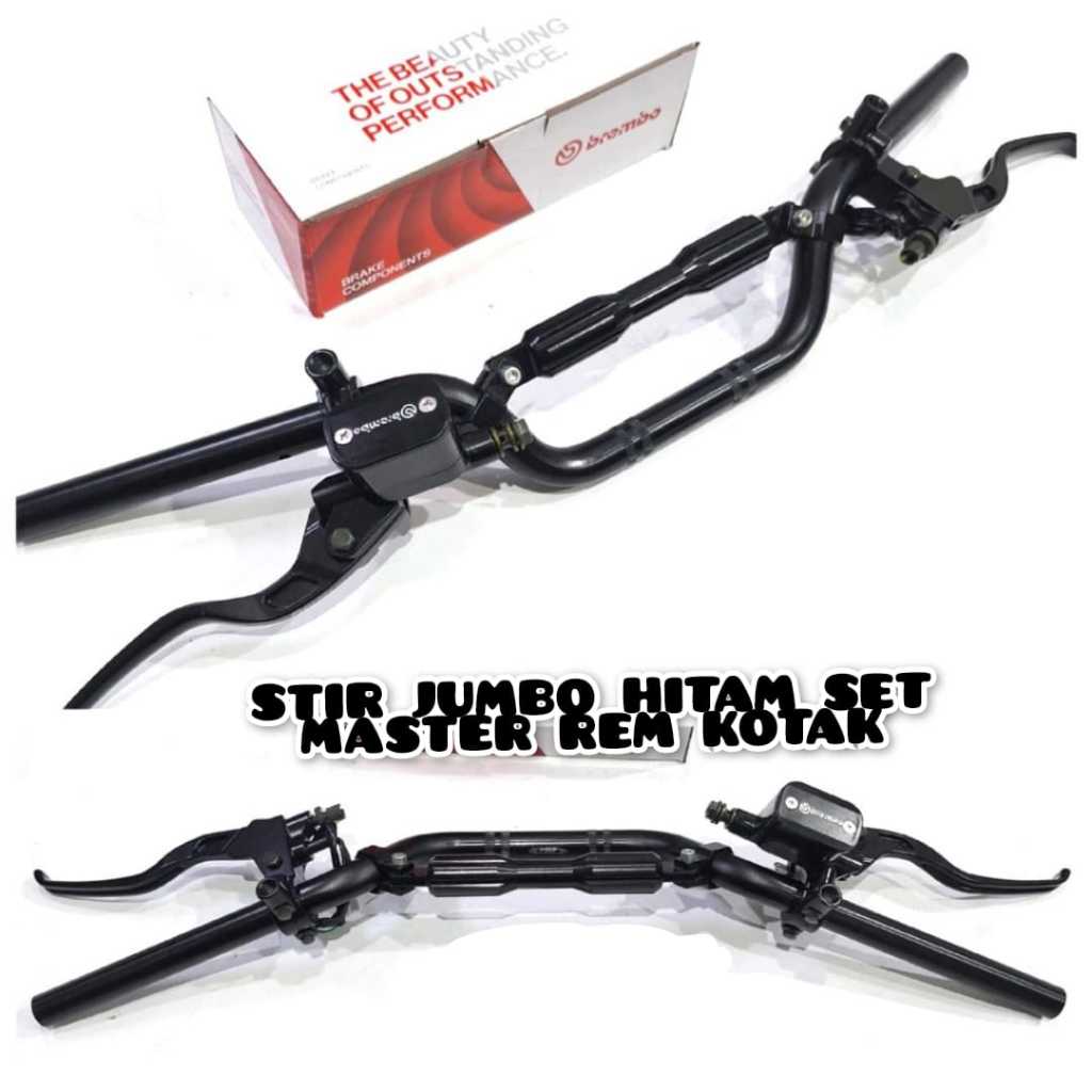 Stang Stir Medium Black Set Master Rem Brembo Kotak Universal Stang Alumunium CB150R Handle Master R