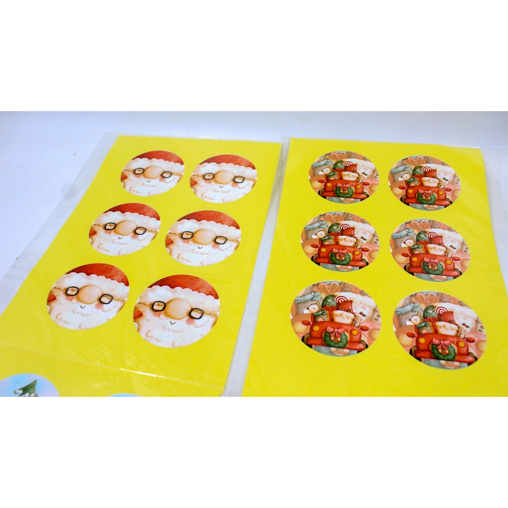 

Sticker Christmas Bulat Mix 6 Cm