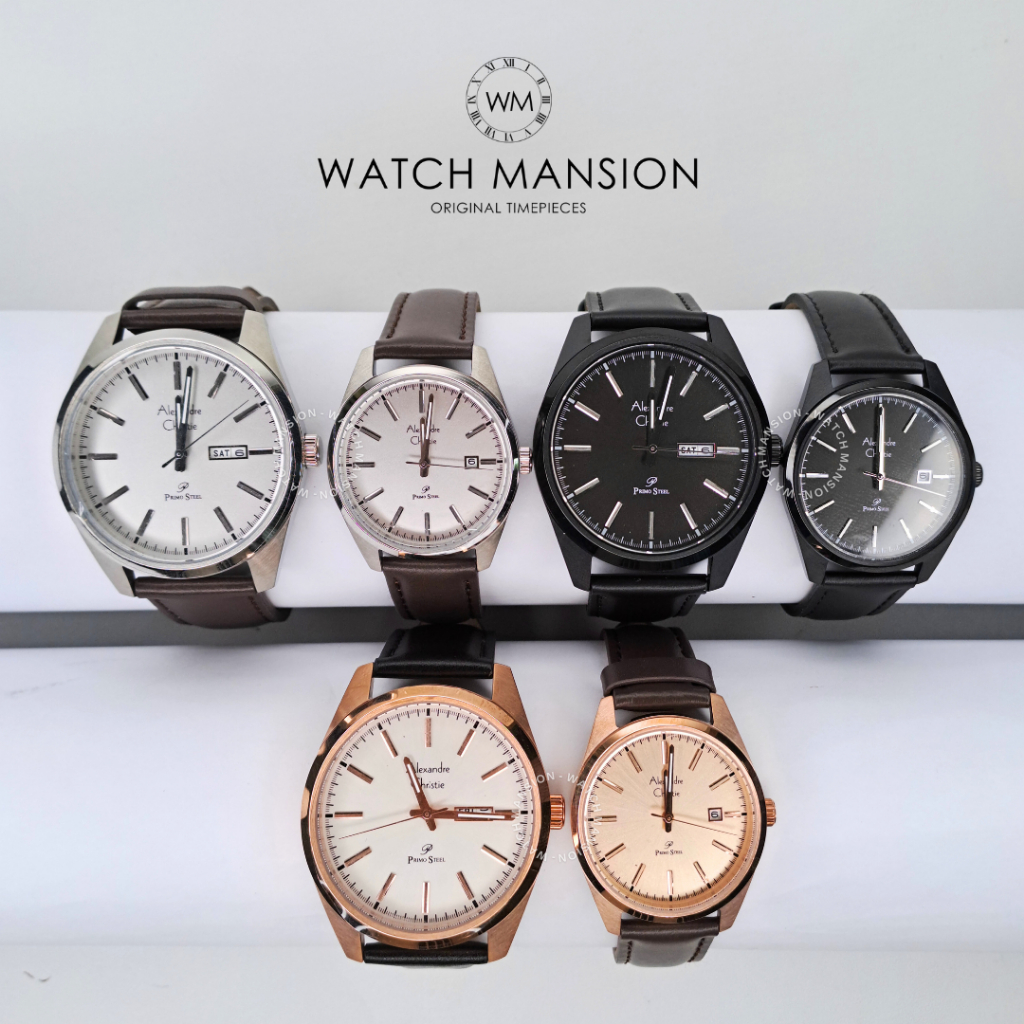 JAM TANGAN COUPLE ALEXANDRE CHRISTIE 1025 AC1025 AC 1025 ANALOG LEATHER STRAP ORIGINAL GARANSI FREE 