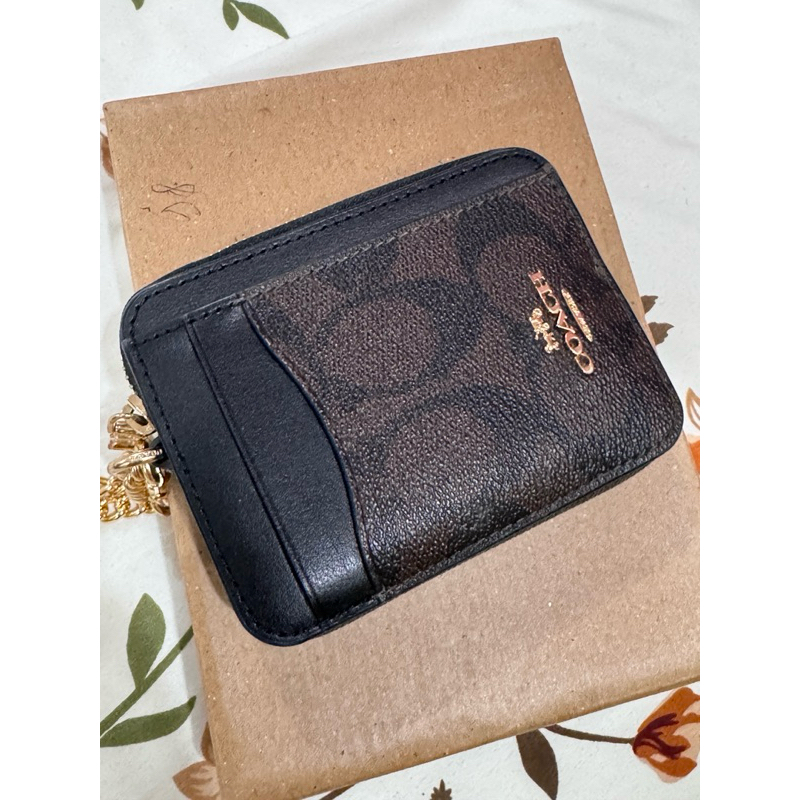 coach zip card holder