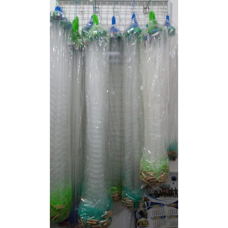 Jaring Ikan siap pakai panjang 25mtr lubang 3jari